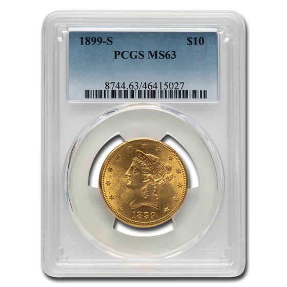 1899-S $10 Liberty Gold Eagle MS-63 PCGS 1899-S $10 Liberty Gold Eagle MS-63 PCGS